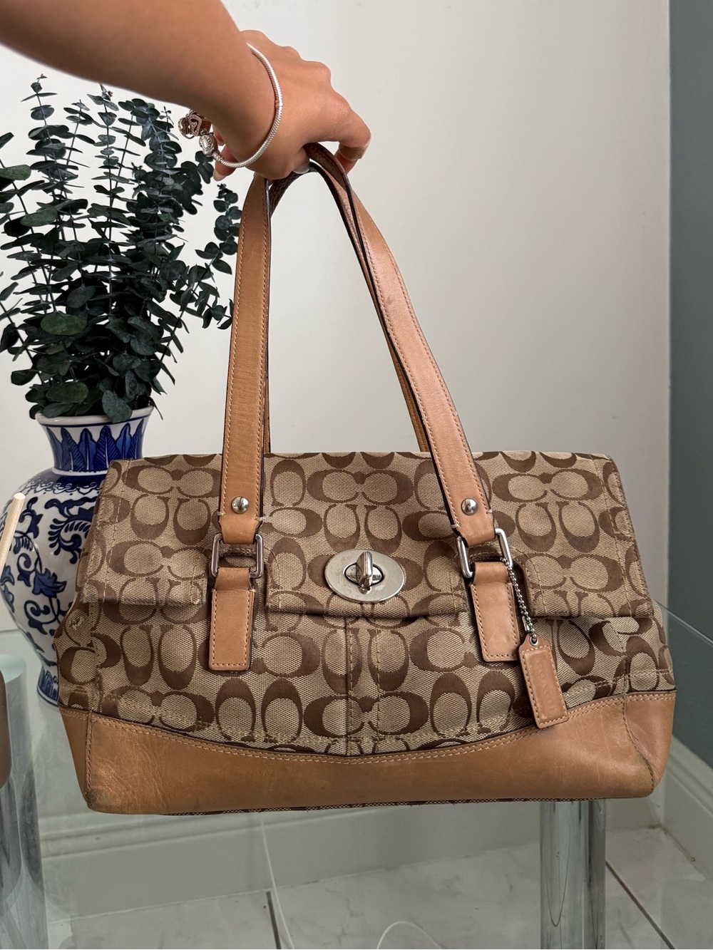 Coach Signature Vintage Hampton Flap Bag